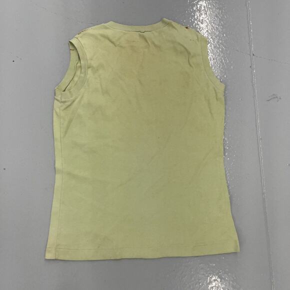 Vintage 60s Lime Green Blank Cotton Tank Top - Picture 3 of 4